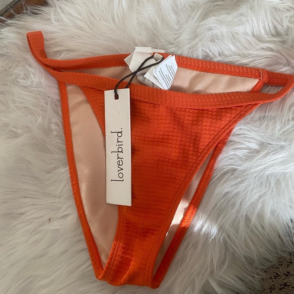 Lovebird orange bikini bottom